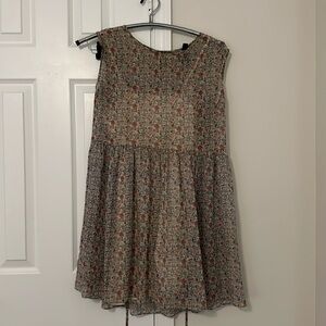 Floral sheer madewell mini dress with detachable slip